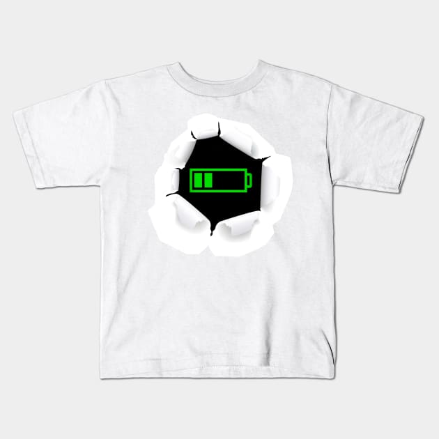 Low Battery Kids T-Shirt by Sauher